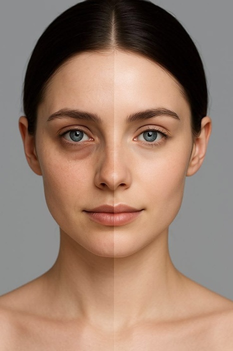 Before and after under eye dark circles treatment Nagpur