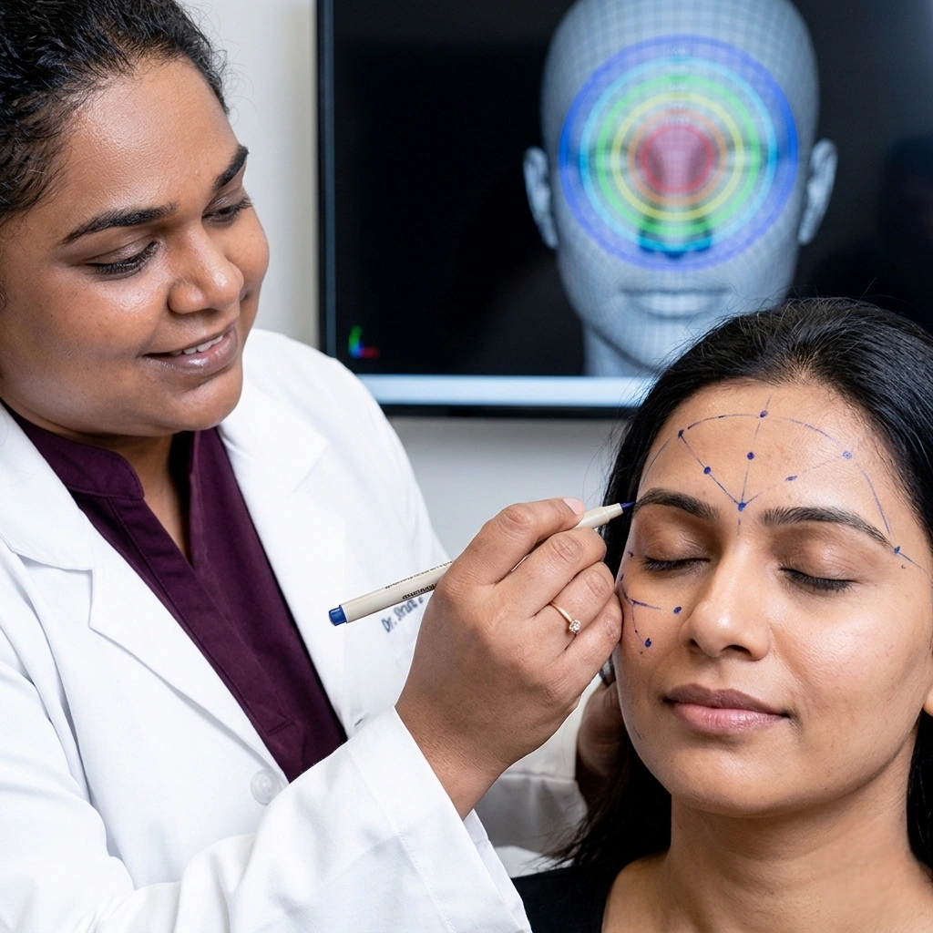 Botox treatment planning and injection site mapping at Cleaura Clinic Nagpur