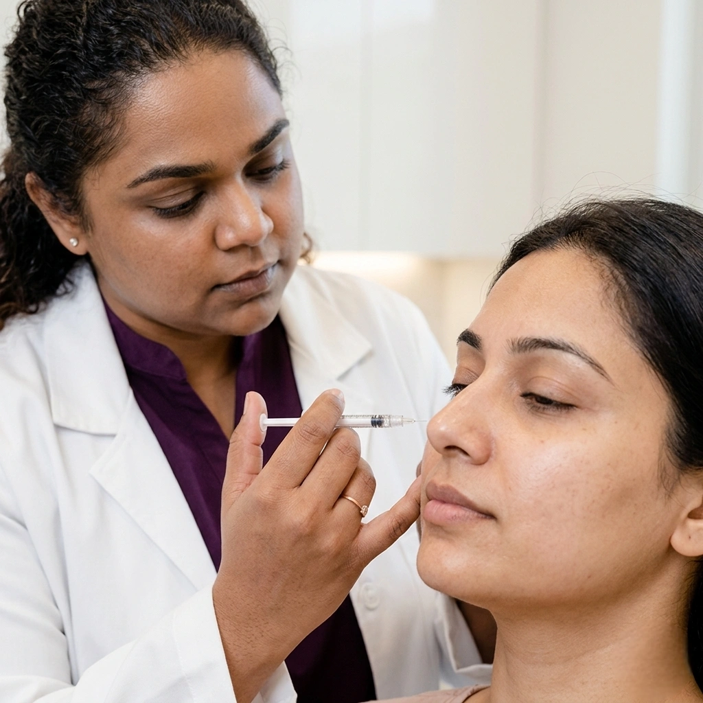 Botox injection being administered by Dr. Shruti Gunashekhar at Cleaura Clinic Nagpur