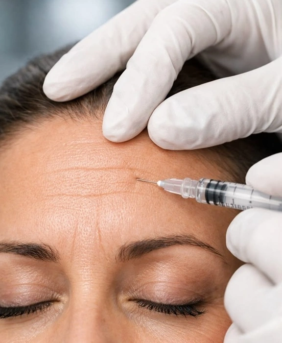 Botox treatment results timeline - forehead lines and crow's feet improvement at Cleaura Clinic Nagpur