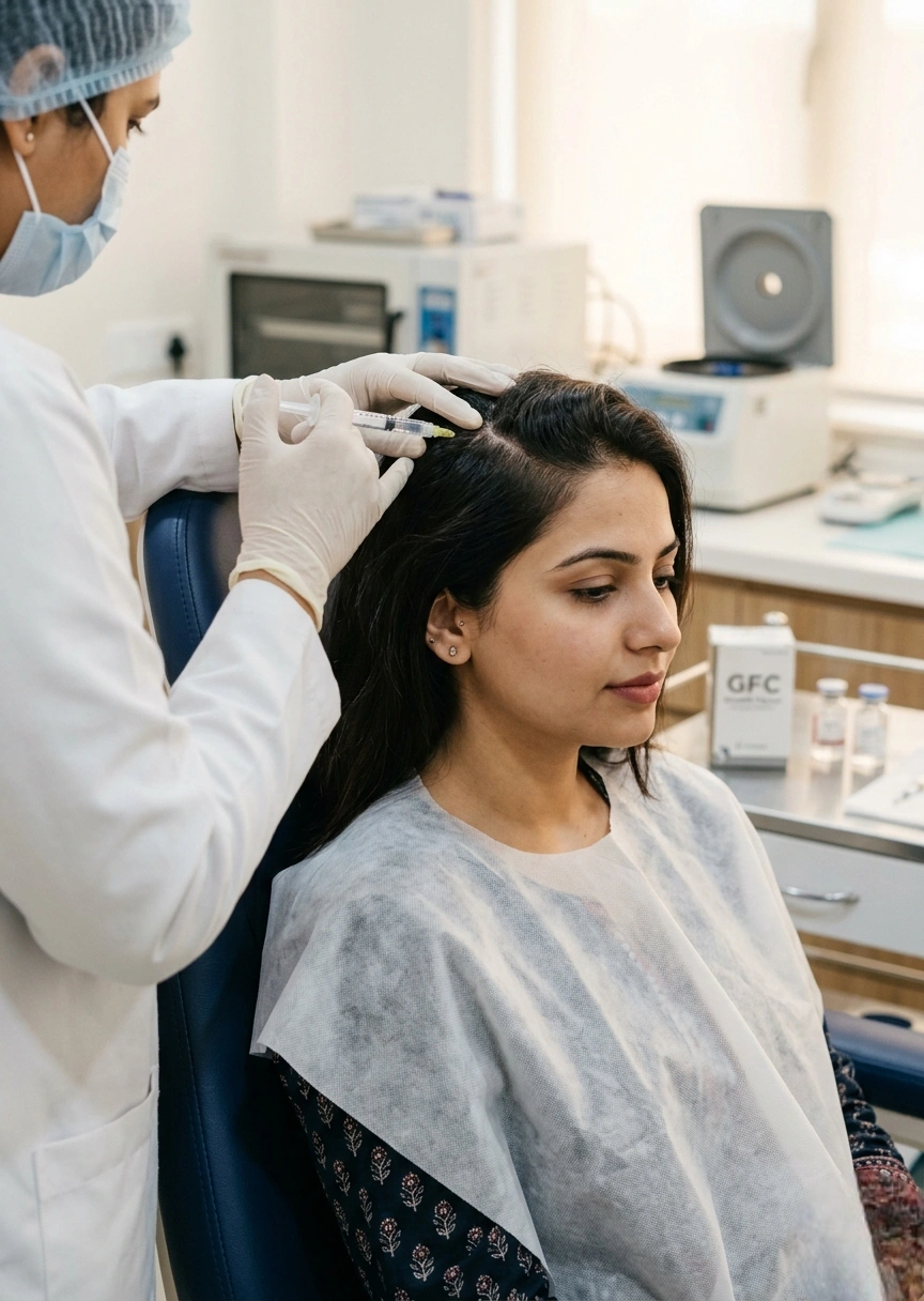 GFC hair treatment in Nagpur at Cleaura Clinic — non-surgical hair regrowth procedure