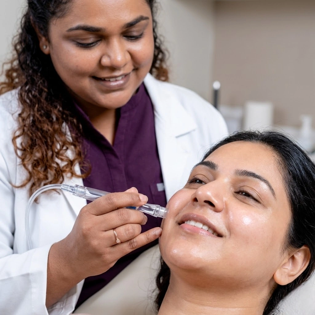 HydraFacial Step 4 serum infusion and deep hydration at Cleaura Clinic Nagpur