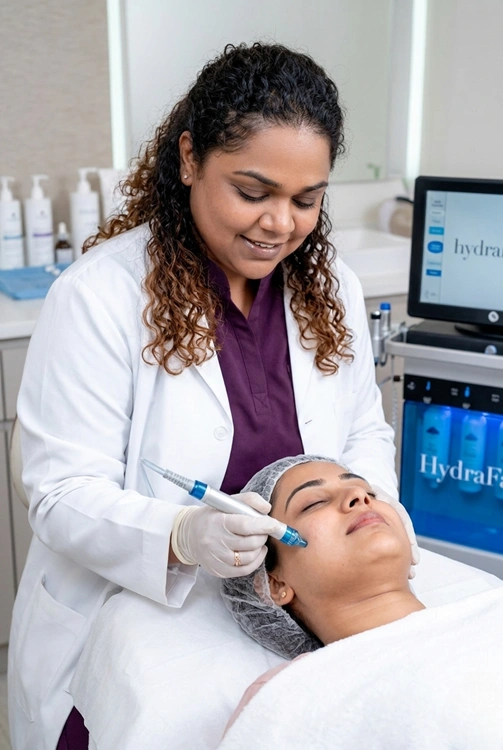 Cleaura Clinic skin specialist performing HydraFacial in Nagpur