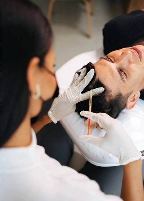 PRP hair treatment process — blood draw and centrifuge 
             at Cleaura Clinic Nagpur