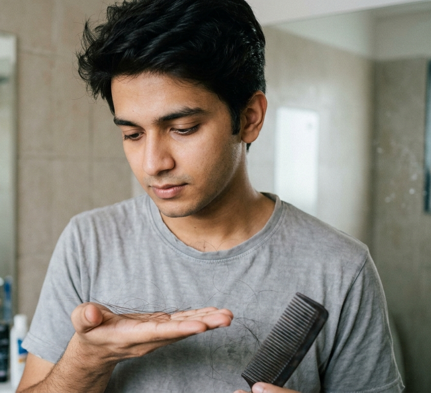 Stage 1 normal hair shedding — 50 to 100 strands per day healthy hair growth cycle