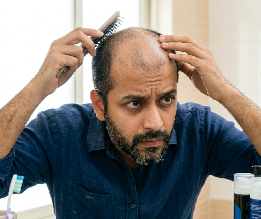 Stage 4 advanced hair loss in Nagpur — large bald patches FUE hair transplant permanent solution