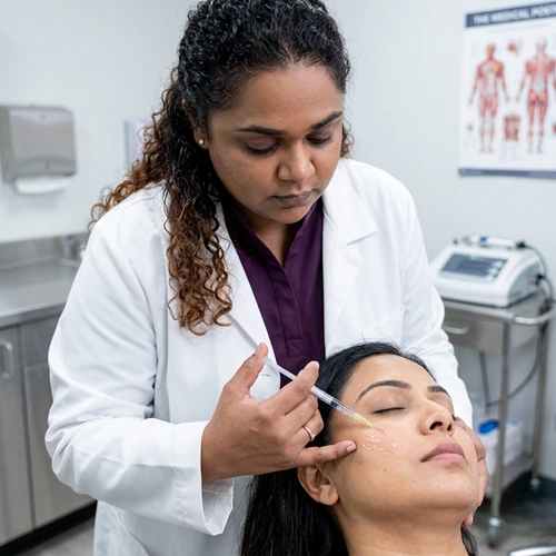 Dermal filler Step 3 precision injection at Cleaura Clinic Nagpur