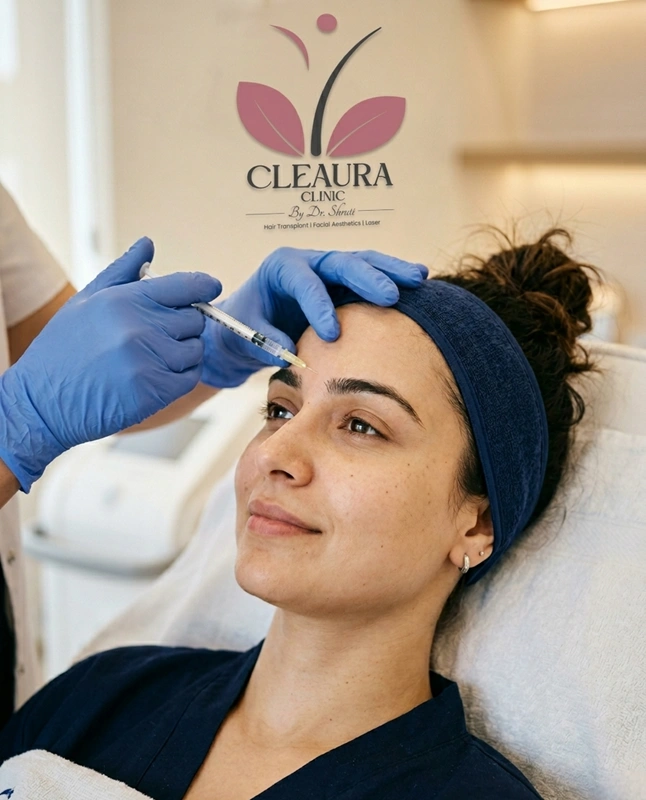 Showing how Botox relaxes facial muscles to reduce wrinkles — Cleaura Clinic Nagpur